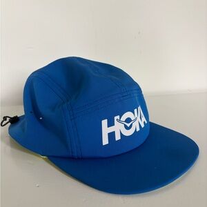Hoka Bright Blue Five-Panel Performance Hat with White Logo